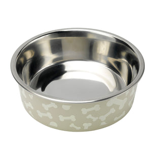 Bella Bowl S/Steel - White Bones 21cm