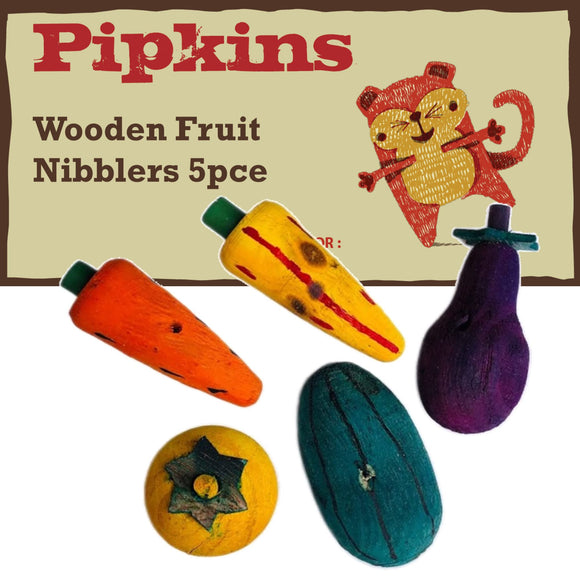 54029 - Wooden Fruit Nibblers 5PCE