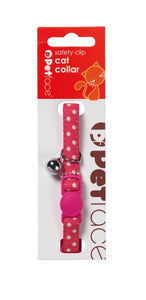 Collar Cat - Cerise with White Dots