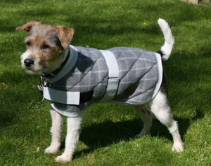 PF Dog Coat - Grey Checker Quilted - 40cm