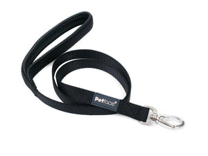 Padded Nylon Dog Lead - SML Black 102cm