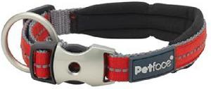 Signature Padded Dog Collar - Red MED