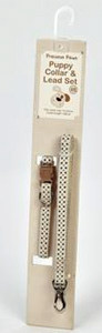 Collar & Lead Cream Dots Precious Paws - XS