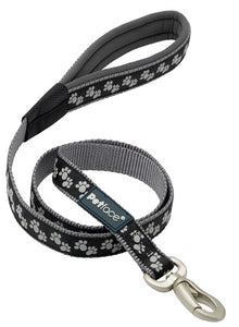 Signature Padded Nylon Lead - Black Paws XS