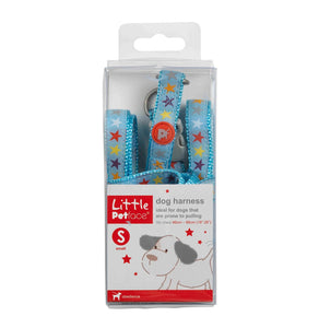 Harness Dog - Blue with Multi coloured Stars Little Petface SML