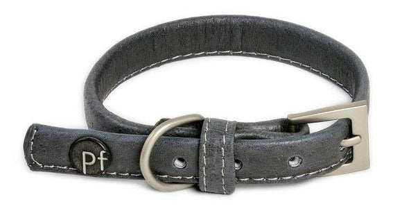 Collar Dog - Grey leather SML