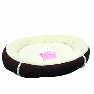 Donut Bed Cat - Mollie's Luxury Faux Sheepskin & Suede 48x42x9cm