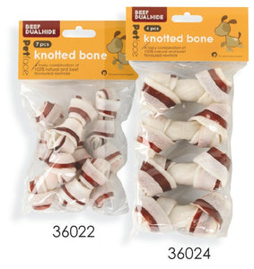 Beef Dualhide - 6cm Knotted Bone