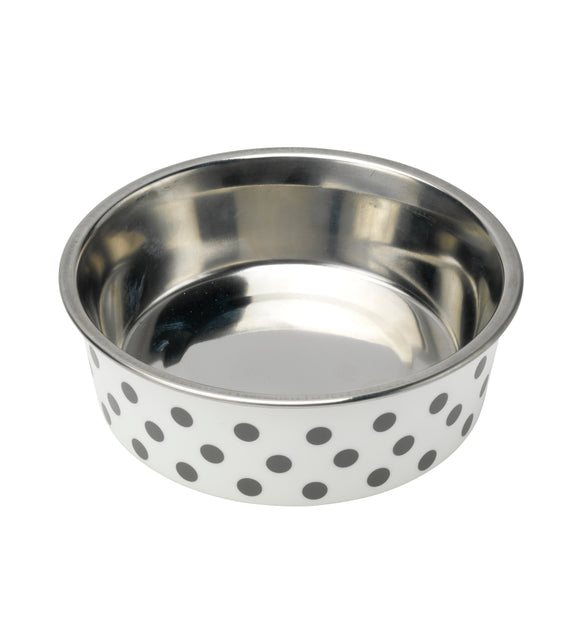 Bella Bowl S/Steel - Grey Spots 14cm