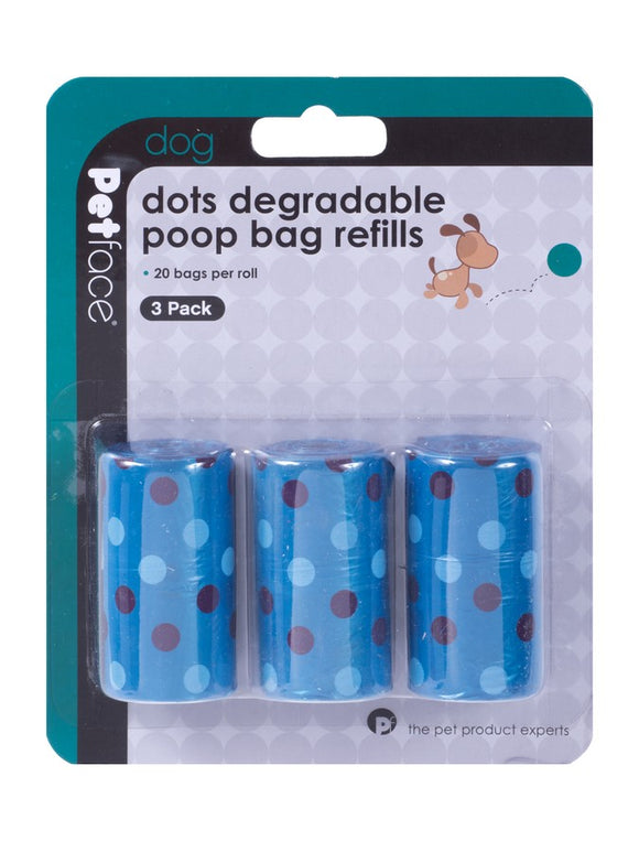 3 Pack Dots Poop Bag Refill