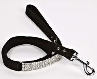 Lead Dog - Black with Diamantes 102cm