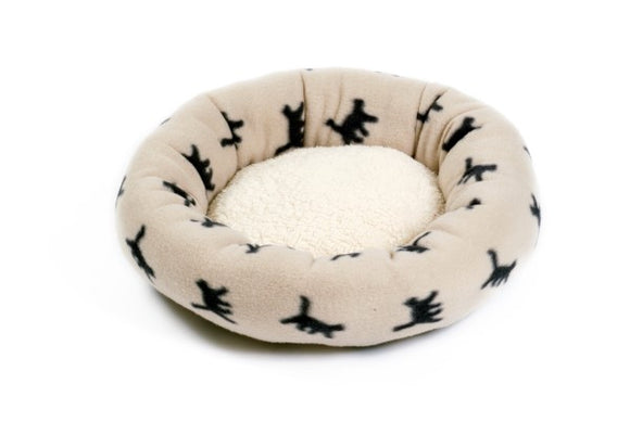 Donut Cat Bed - Alice Cream with Black Cat print