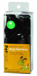 Harness Dog Black - Padded Nylon 40-60CM Chest MED