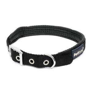 Padded Nylon Dog Collar - MED Black 41-51cm