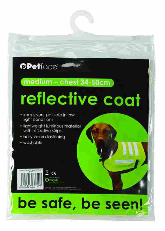 PF Dog Coat - Reflective Yellow - SML 23-34cm