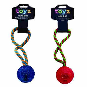 Toyz Chew Ball on a Rope - Blue/Red/Green