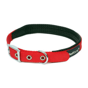 Padded Nylon Dog Collar - XL Red  - Neck 61cm - 71cm