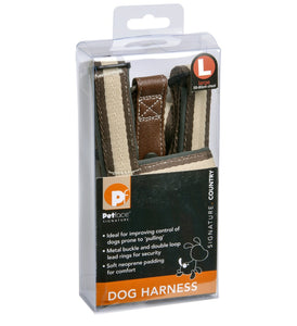 Country Dog Harness - Brown SML