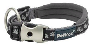 Signature Padded Dog Collar - Black Paws SML