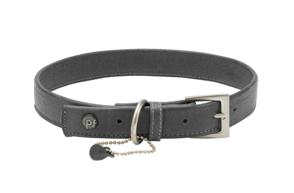 Collar Dog - Grey Leather LRG