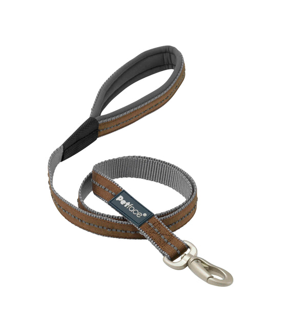 Signature Padded Dog Lead - Brown LRG