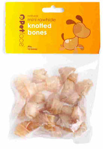 Rawhide Knotted Bones Mini - 10pck