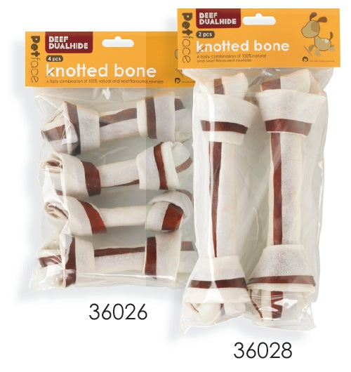 Beef Dualhide - 25cm Knotted Bone