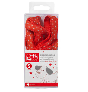 Harness Dog - Red with Grey Stars Little Petface SML