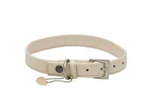 Collar Dog - Beige Leather LRG